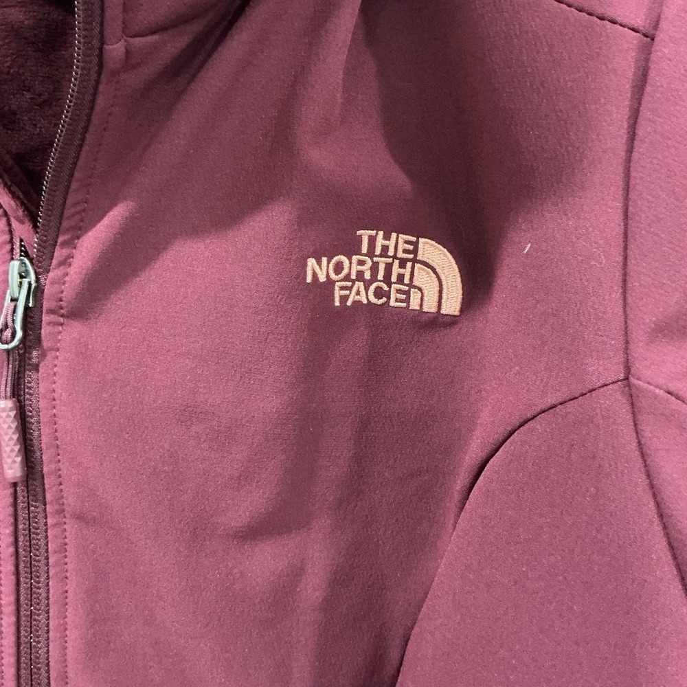 The North Face WindWall Women's Fleece Fuchsia Full Zip Jacket Hooded Large - Picture 4 of 10